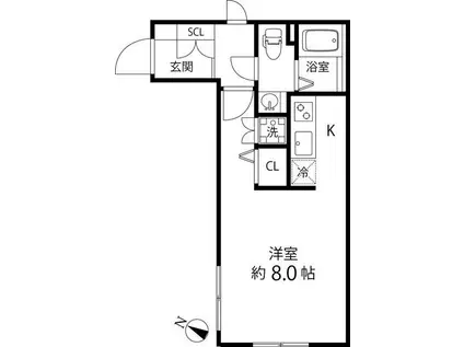 BRANCHE大森山王(ワンルーム/3階)の間取り写真