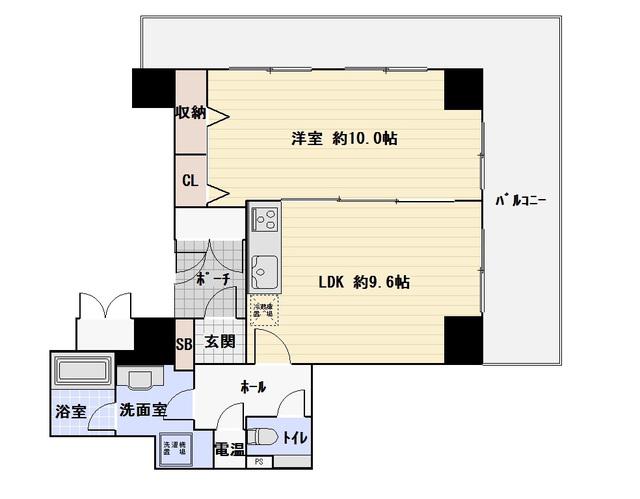 樹樹ガーデン(1LDK/12階)の間取り写真