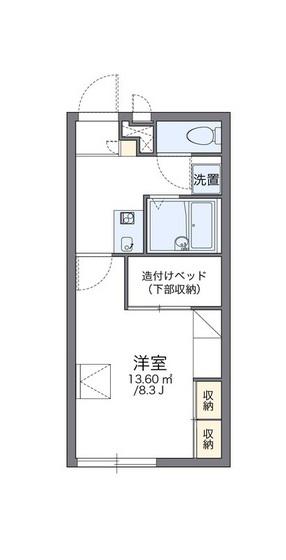 レオパレス西市A(1K/1階)の間取り写真