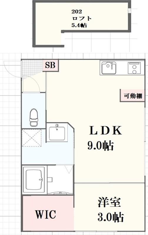 LEGGERO武庫川(1LDK/1階)の間取り写真