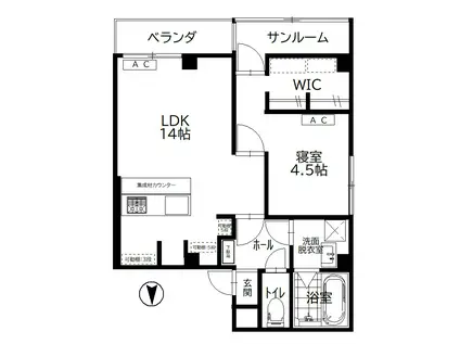 クエスト(1LDK/3階)の間取り写真