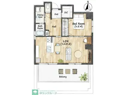日興パレス恵比寿(1LDK/3階)の間取り写真