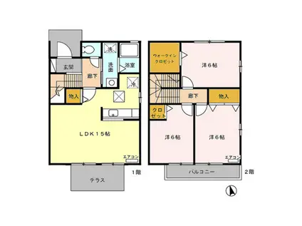 プリズムパーク(3LDK/1階)の間取り写真