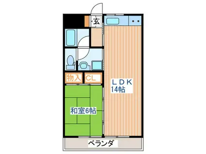 アパルトマン今野(1LDK/3階)の間取り写真
