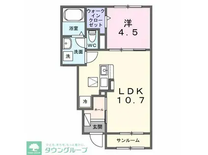 関東鉄道常総線 ゆめみ野駅 徒歩10分 2階建 新築(1LDK/1階)の間取り写真