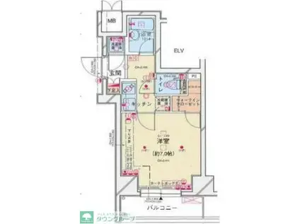 パレステュディオDIMT大森(1K/6階)の間取り写真