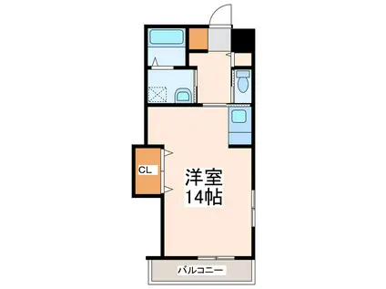 モーツァルト壱番館(1K/2階)の間取り写真