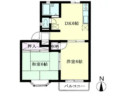エステート今泉(2DK/1階)の間取り写真