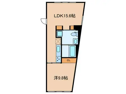 SAIL(1LDK/3階)の間取り写真