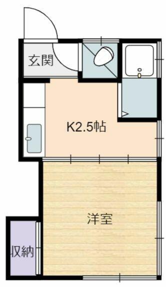 信濃ハウス(1K/2階)の間取り写真