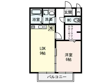セジュールコウハナ(1LDK/1階)の間取り写真