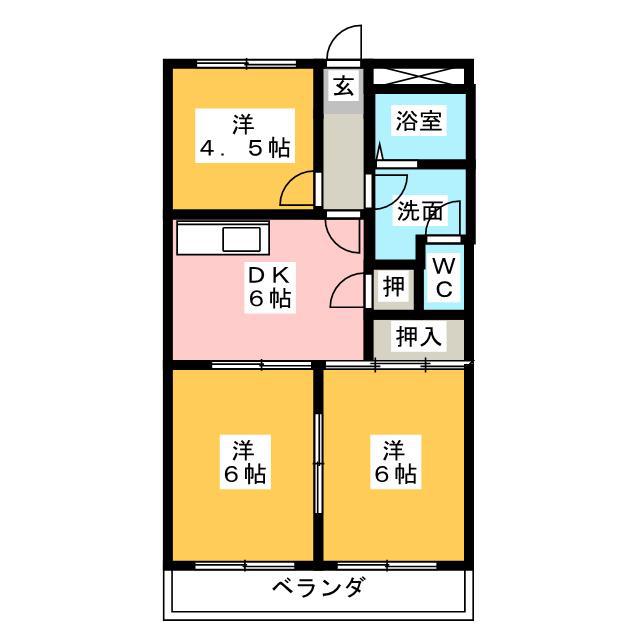 ルラージュ(3DK/5階)の間取り写真