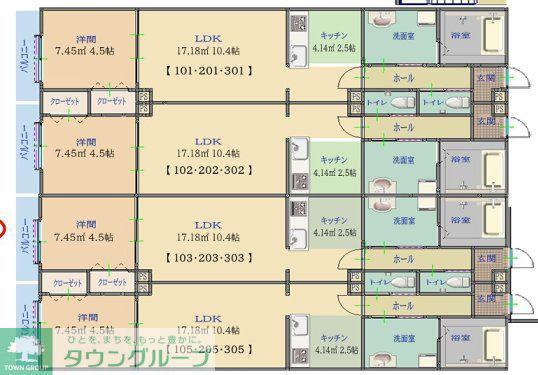 LUSSO SOLEIL KAWAGOE NO.1(1LDK/3階)の間取り写真