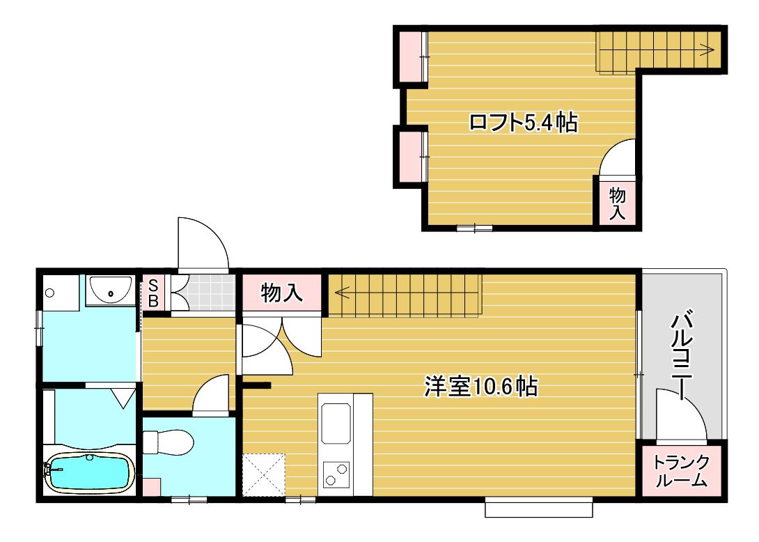 セントヒルズ横川新町(ワンルーム/2階)の間取り写真