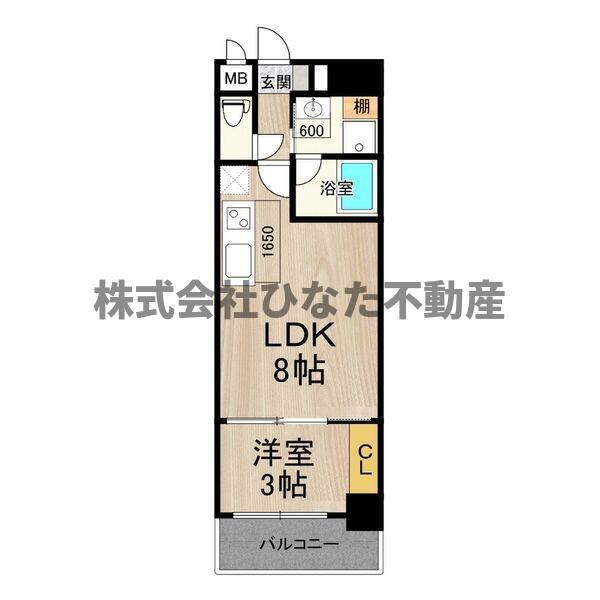 フロンティアタワー九条I(1LDK/9階)の間取り写真