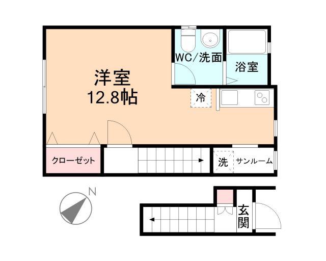 プレッシャス砺波(ワンルーム/2階)の間取り写真