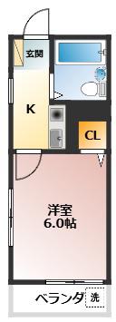 モモナハウス(1K/1階)の間取り写真
