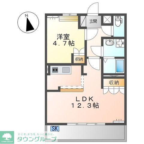 JR両毛線 国定駅 徒歩28分 2階建 築18年(1LDK/2階)の間取り写真