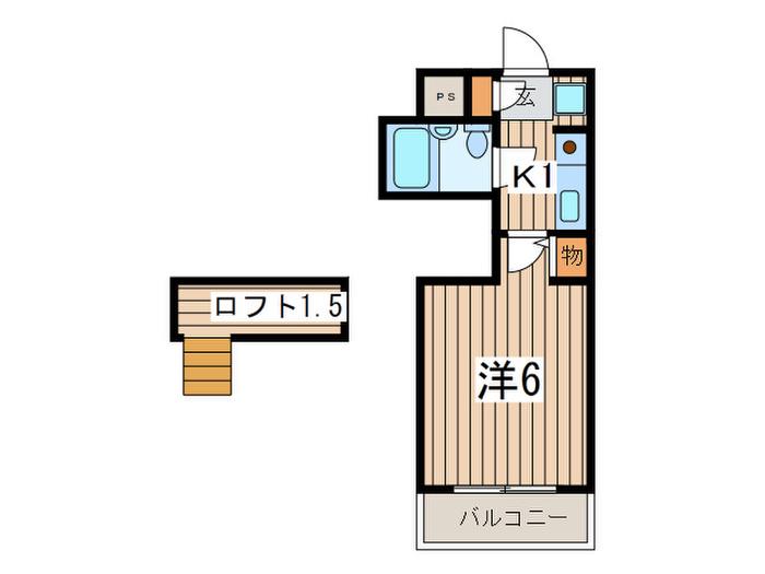 ヒルズ鶴間(1K/3階)の間取り写真