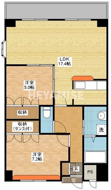 LUCAS ISAHAYA(2LDK/3階)の間取り写真