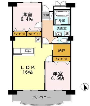 PASTORAL岡崎柱(2LDK/1階)の間取り写真