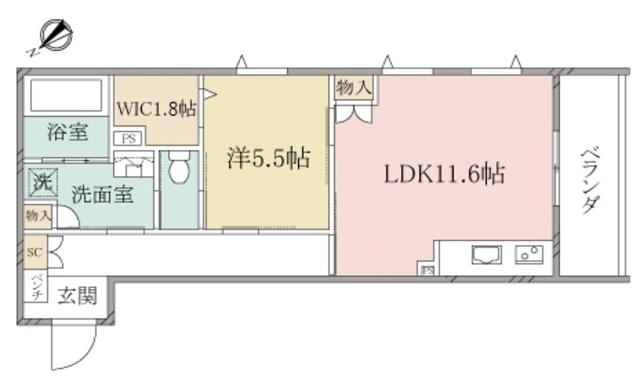 ヘーベルヴィレッジ奥戸HEBEL VILLAGE櫻(1LDK/1階)の間取り写真
