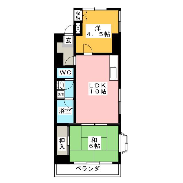 ヒルズセントポール(2LDK/2階)の間取り写真