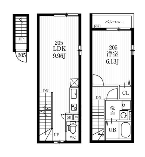 ミハス成増(1LDK/2階)の間取り写真