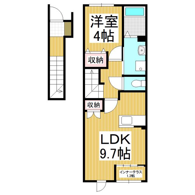 高宮北アパート工事(1LDK/2階)の間取り写真