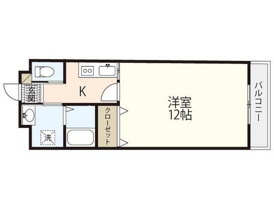 APRECIO大町東(1K/2階)の間取り写真