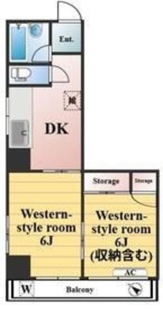 富永ビル(2DK/2階)の間取り写真