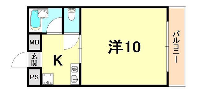 エクセルウィンD(1K/2階)の間取り写真