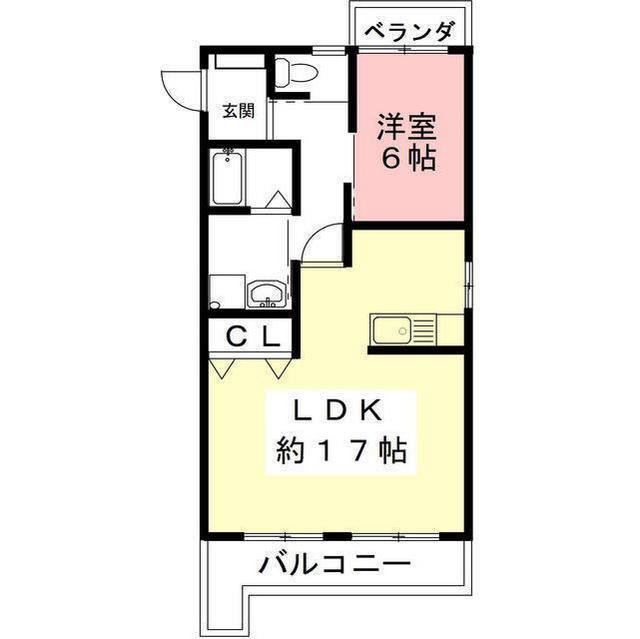 メゾンYK(1LDK/2階)の間取り写真