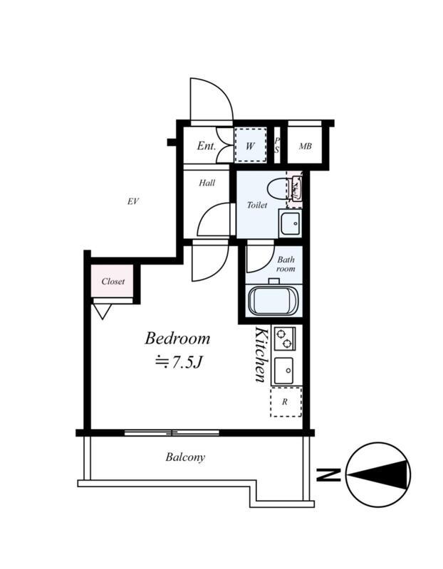 PREMIUM CUBE大森本町(ワンルーム/10階)の間取り写真