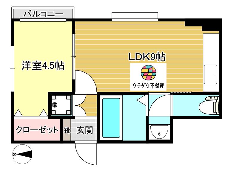 プラナハイツ高麗(1LDK/2階)の間取り写真