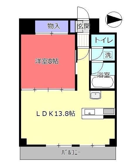 渡幸ベルメゾン高砂(1LDK/5階)の間取り写真
