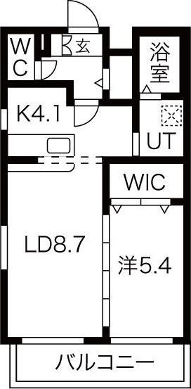 ヴィラエーデル瑞穂(1LDK/1階)の間取り写真