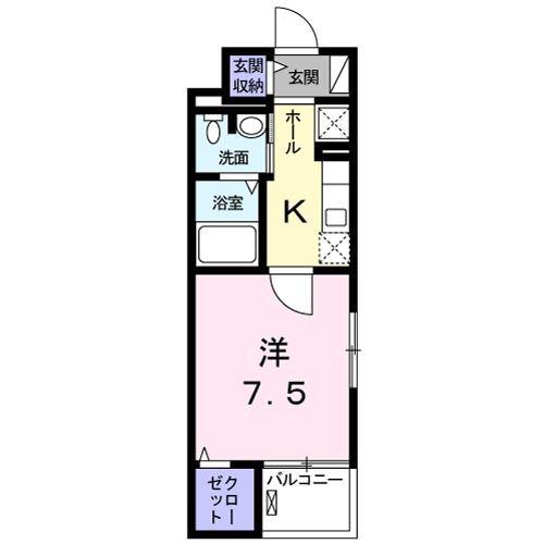 サニーカーサ(1K/2階)の間取り写真
