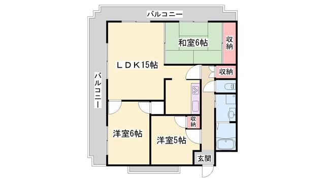 ヴァーチュアスあさぎり(3LDK/2階)の間取り写真