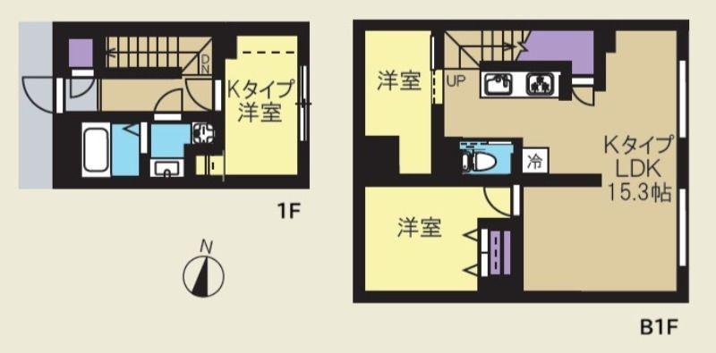 CREAL新高円寺(3LDK/地下階)の間取り写真