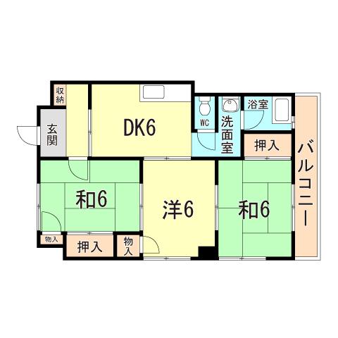 第2藤本ビル(3DK/3階)の間取り写真