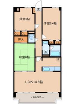 フォンティーヌ・スガワラ(3LDK/5階)の間取り写真