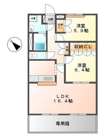 サンフラッシュ(2LDK/1階)の間取り写真