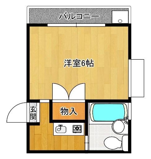 サテライトハイム(1K/2階)の間取り写真