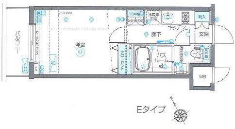 ZOOM恵比寿(1K/3階)の間取り写真