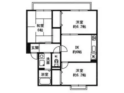 ファミールハイツ(3DK/1階)の間取り写真