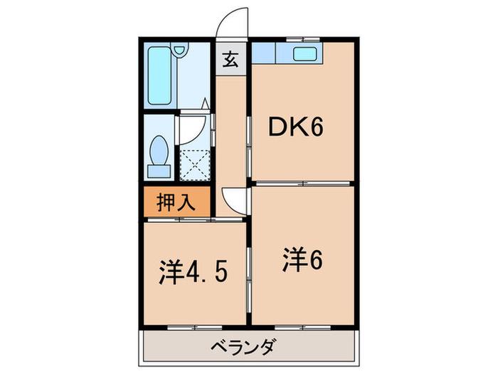 石川マンション(2DK/4階)の間取り写真