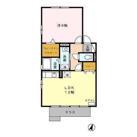 パイン石川(1LDK/1階)の間取り写真