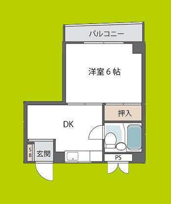 エビスマンション(1DK/3階)の間取り写真