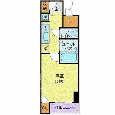 スカイコート日本橋第5(1K/3階)の間取り写真